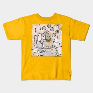 Aristocratic cat with drink Kids T-Shirt